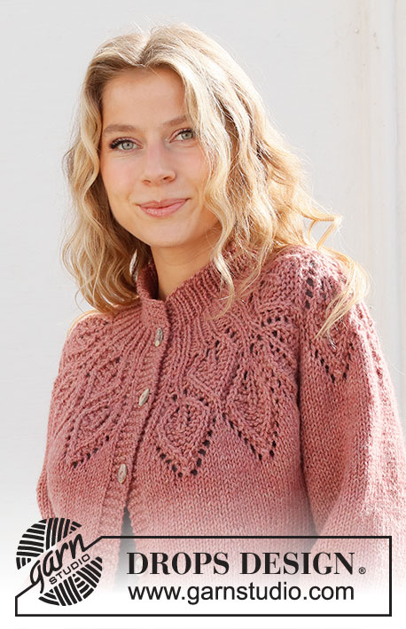 Autumn Wreath Jacket / DROPS 228-2 - Strikket jakke i DROPS Nepal. Arbeidet strikkes ovenfra og ned med rundfelling og bladmønster. Størrelse S - XXXL.