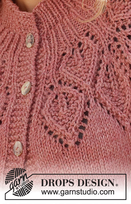 Autumn Wreath Jacket / DROPS 228-2 - Strikket jakke i DROPS Nepal. Arbeidet strikkes ovenfra og ned med rundfelling og bladmønster. Størrelse S - XXXL.