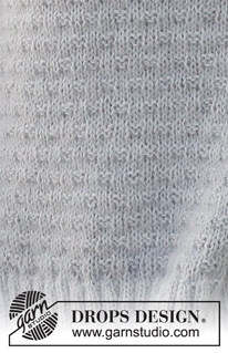 Arctic Moon / DROPS 228-4 - Gestrickter Pullover in DROPS Nord und DROPS Kid-Silk oder DROPS Flora und DROPS Kid-Silk. Die Arbeit wird von unten nach oben mit Strukturmuster gestrickt. Größe S - XXXL.