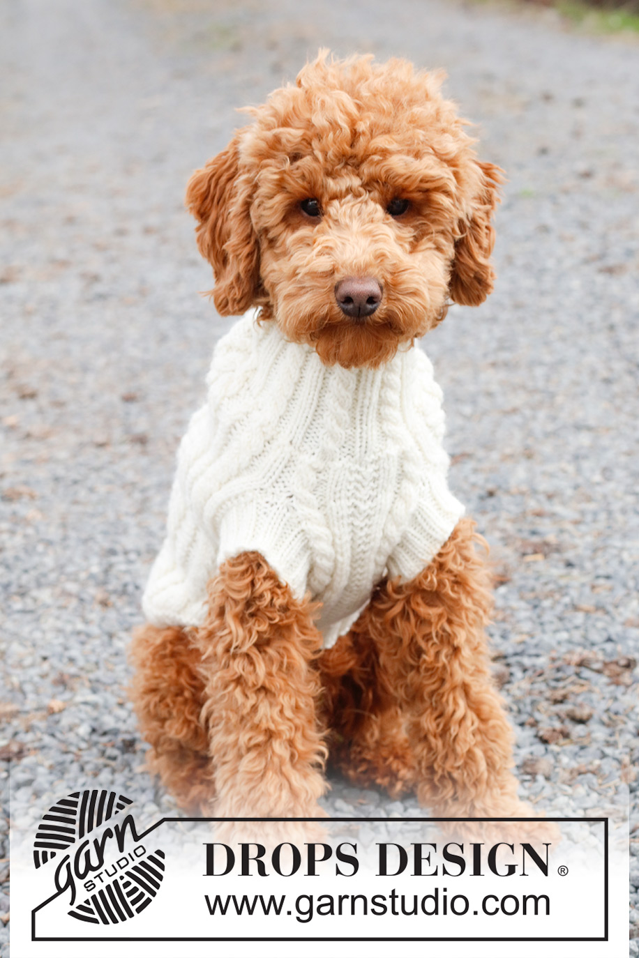 Snowy Trails / DROPS 228-52 - Knitted jumper for dogs with cables in DROPS Karisma. Sizes XS - M.