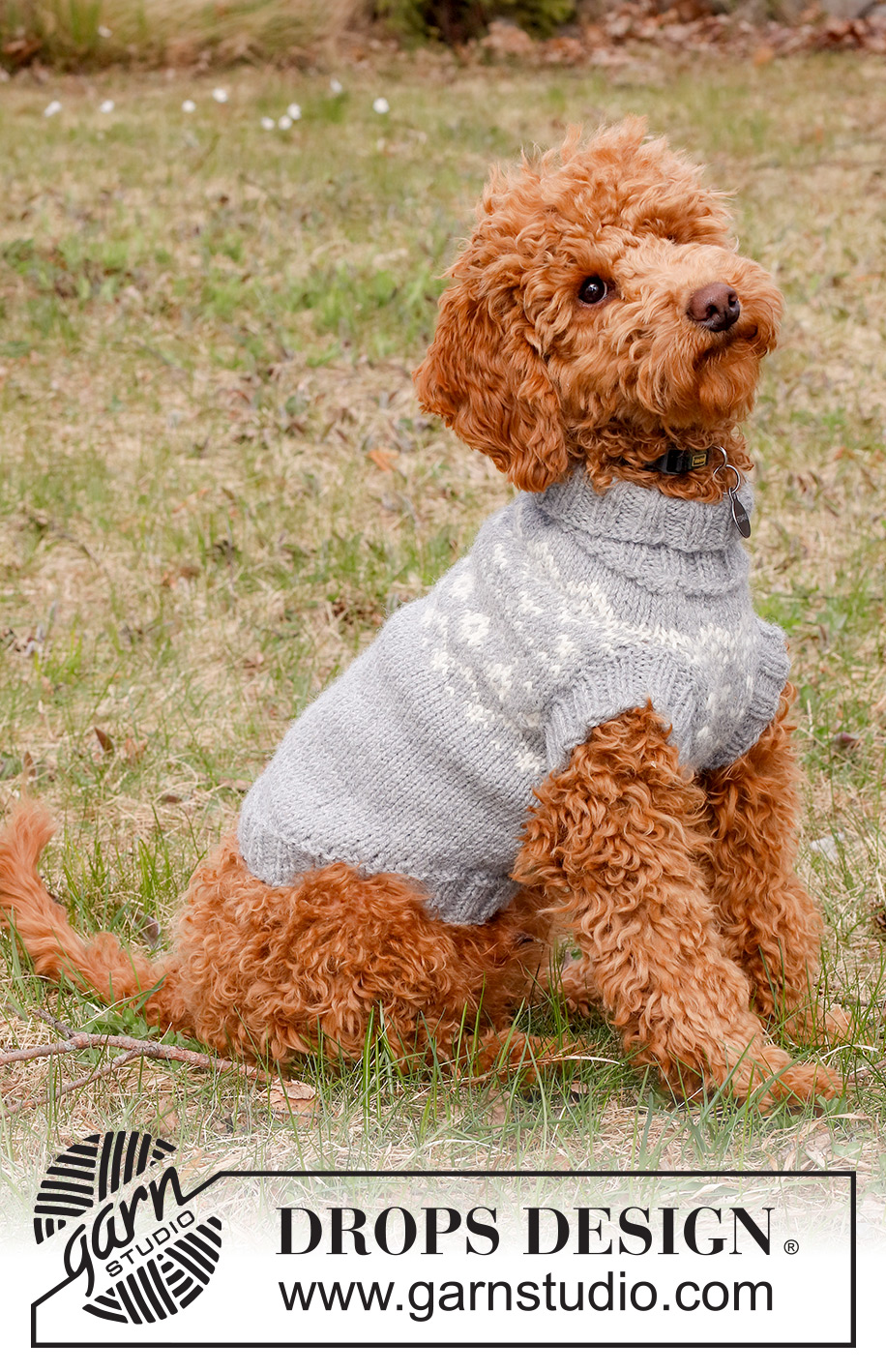 Atlanterhavsveien / DROPS 228-53 - Knitted jumper for dogs with Nordic pattern in DROPS Alaska. Sizes XS - M.