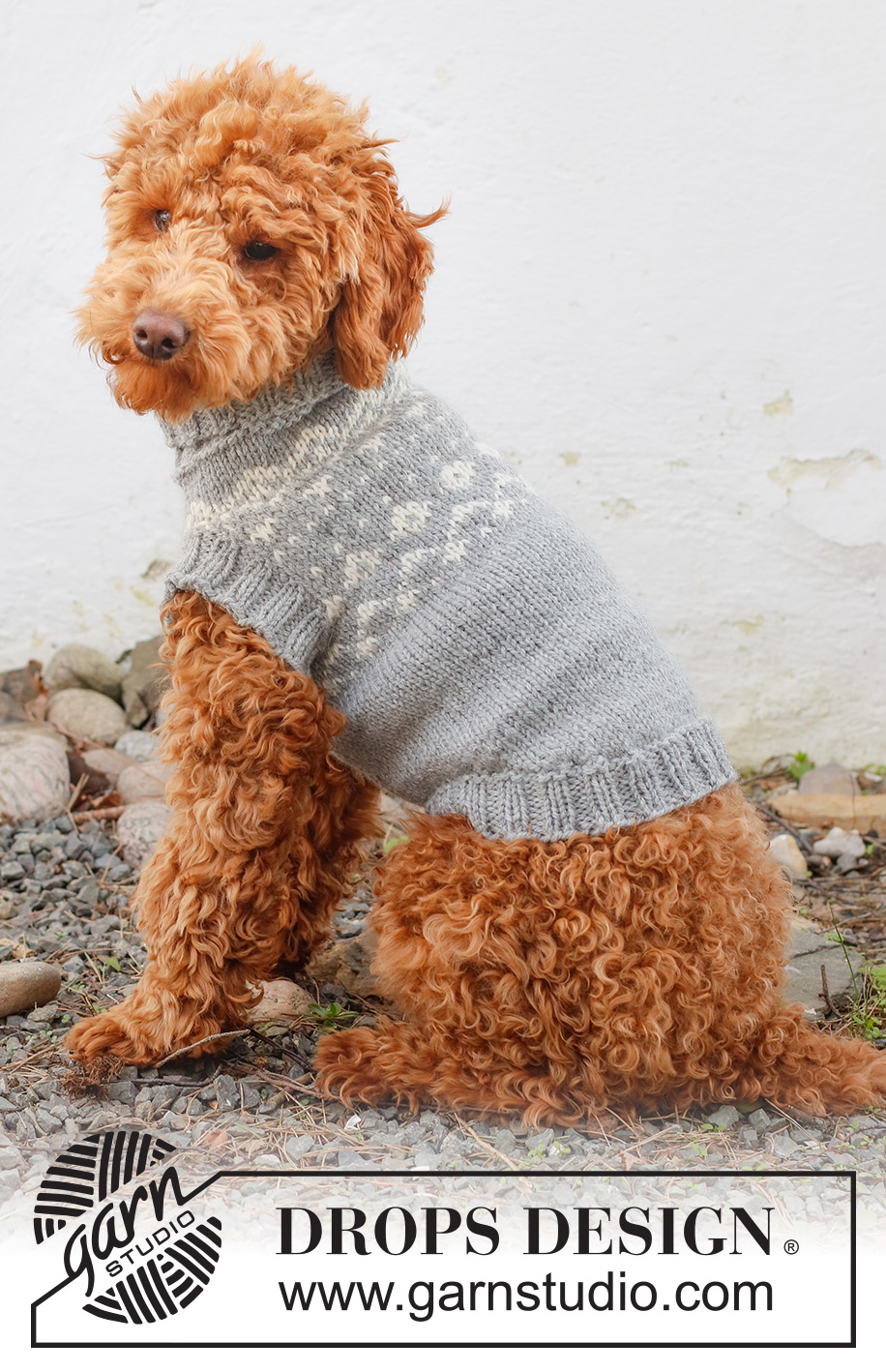 Atlanterhavsveien / DROPS 228-53 - Knitted jumper for dogs with Nordic pattern in DROPS Alaska. Sizes XS - M.