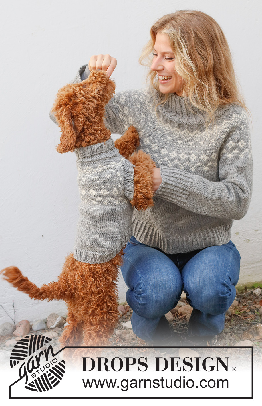 Atlanterhavsveien / DROPS 228-53 - Knitted jumper for dogs with Nordic pattern in DROPS Alaska. Sizes XS - M.