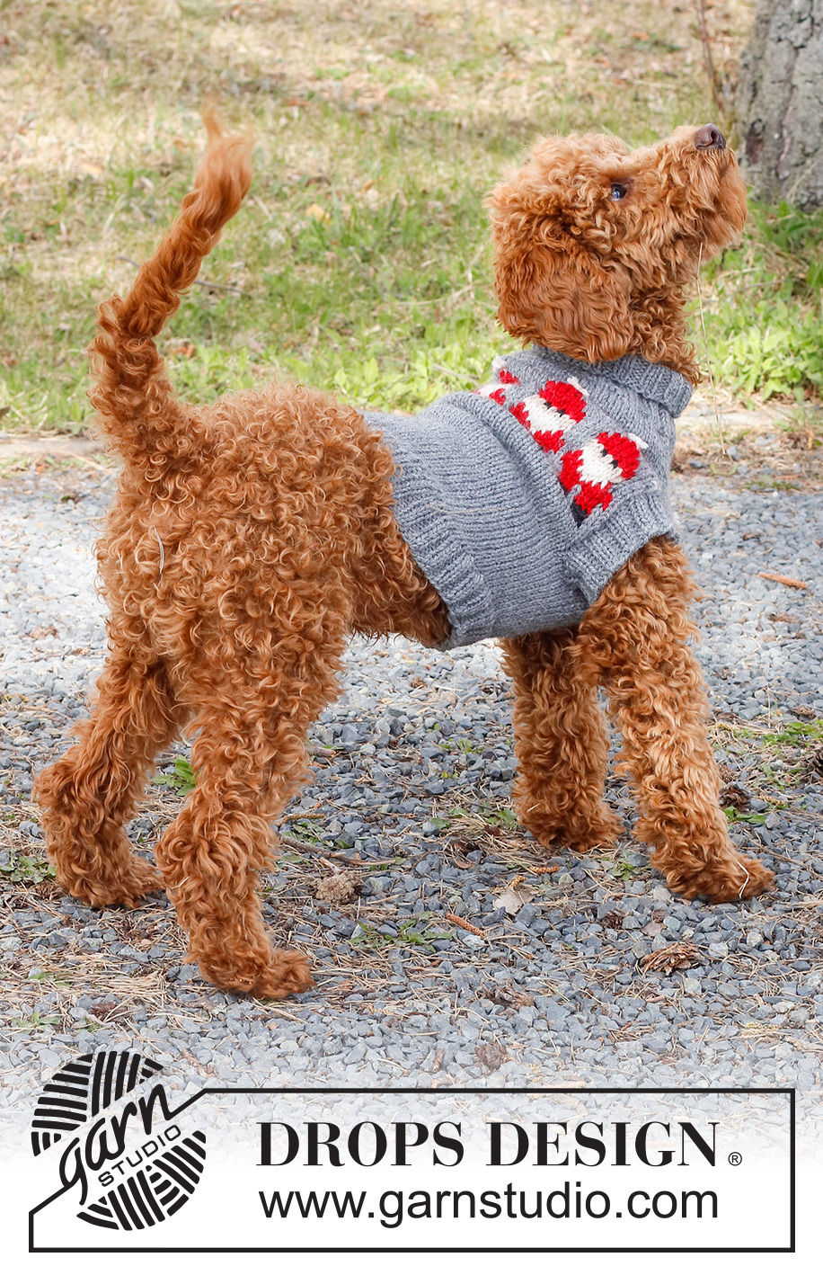 Merry Santas / DROPS 228-54 - Knitted sweater for dogs in DROPS Alaska. The piece is worked with Nordic Santa pattern. Sizes XS - M. Theme: Christmas.
