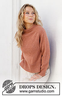Diamond Fire / DROPS 228-6 - Knitted jumper in DROPS Alpaca or DROPS BabyMerino. The piece is worked top down with double neck, saddle shoulders, split in the sides and cables. Sizes S - XXXL.