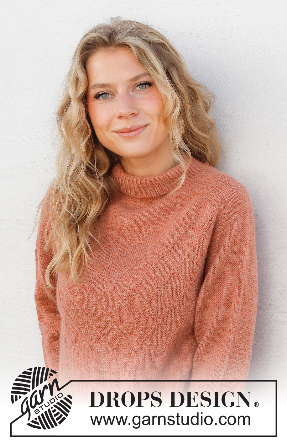 Diamond Fire / DROPS 228-6 - Knitted jumper in DROPS Alpaca or DROPS BabyMerino. The piece is worked top down with double neck, saddle shoulders, split in the sides and cables. Sizes S - XXXL.