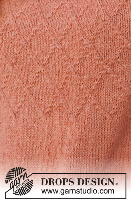 Diamond Fire / DROPS 228-6 - Knitted jumper in DROPS Alpaca or DROPS BabyMerino. The piece is worked top down with double neck, saddle shoulders, split in the sides and cables. Sizes S - XXXL.