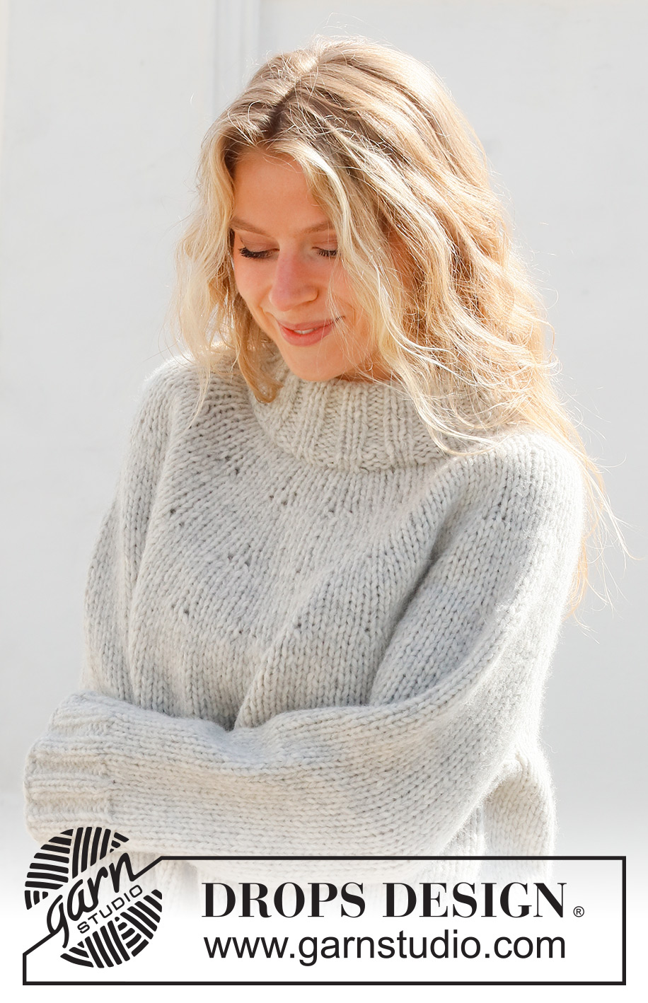 First Rain / DROPS 228-7 - Jersey de punto en DROPS Wish o DROPS Andes. La pieza está tejida de arriba hacia abajo, con canesú redondo y cuello doble. Tallas S – XXXL.