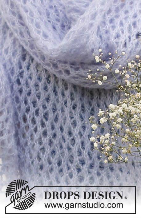 Spring Catch / DROPS 229-12 - Strikket stola / skjerf med hullmønster i DROPS Brushed Alpaca Silk.
