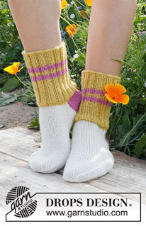 Folk Dancer / DROPS 229-26 - Stickade sockor med slätstickning och ränder i DROPS Karisma.
Storlek 35 – 43.
