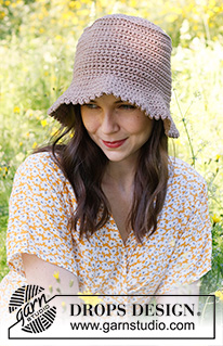 Elven Queen Hat / DROPS 229-30 - Bob crocheté de haut en bas, avec 2 fils DROPS Belle.
