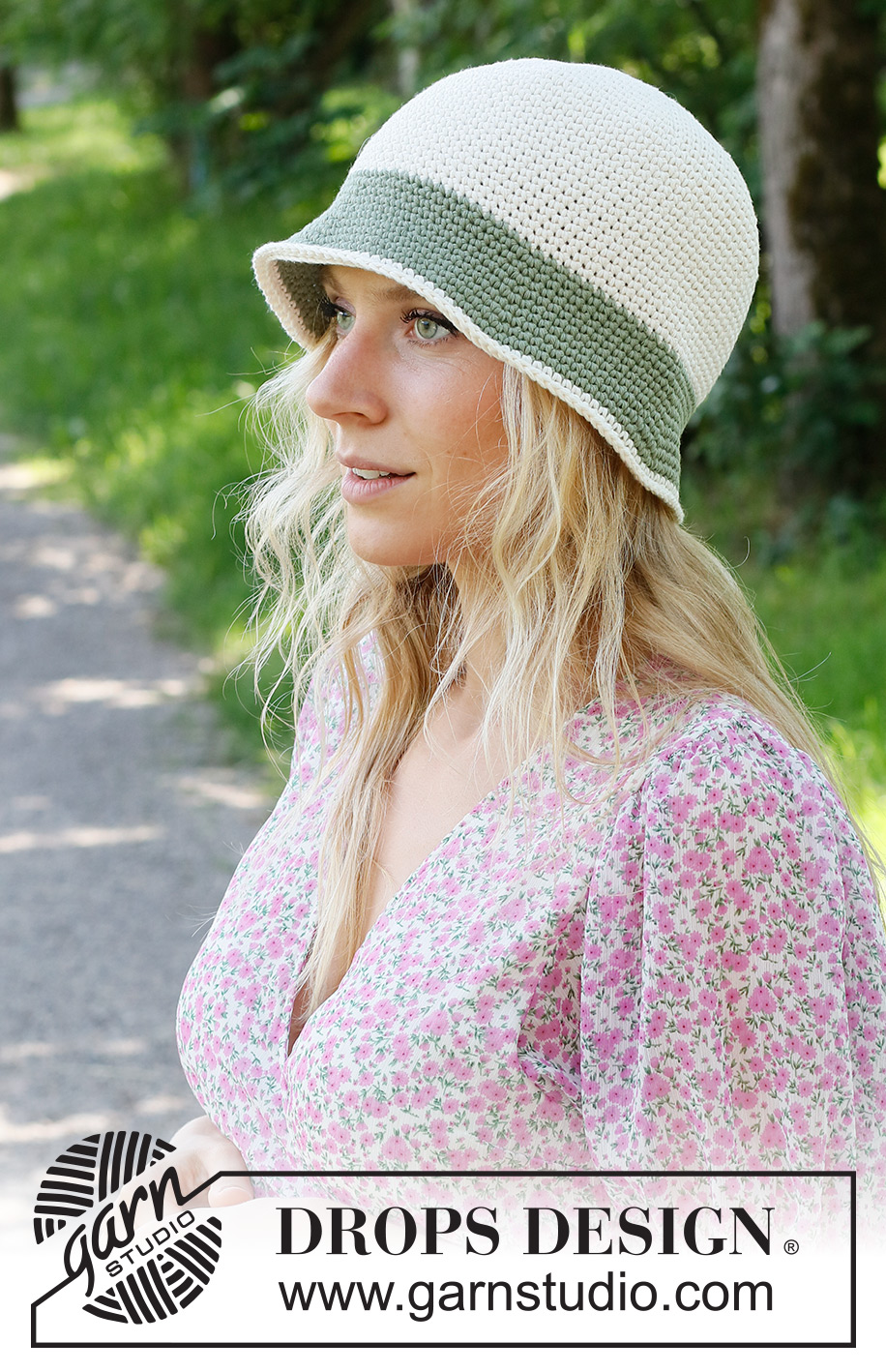 Little Paris Hat / DROPS 229-32 - Cappello lavorato all’uncinetto in DROPS Paris. Lavorato a maglie basse.