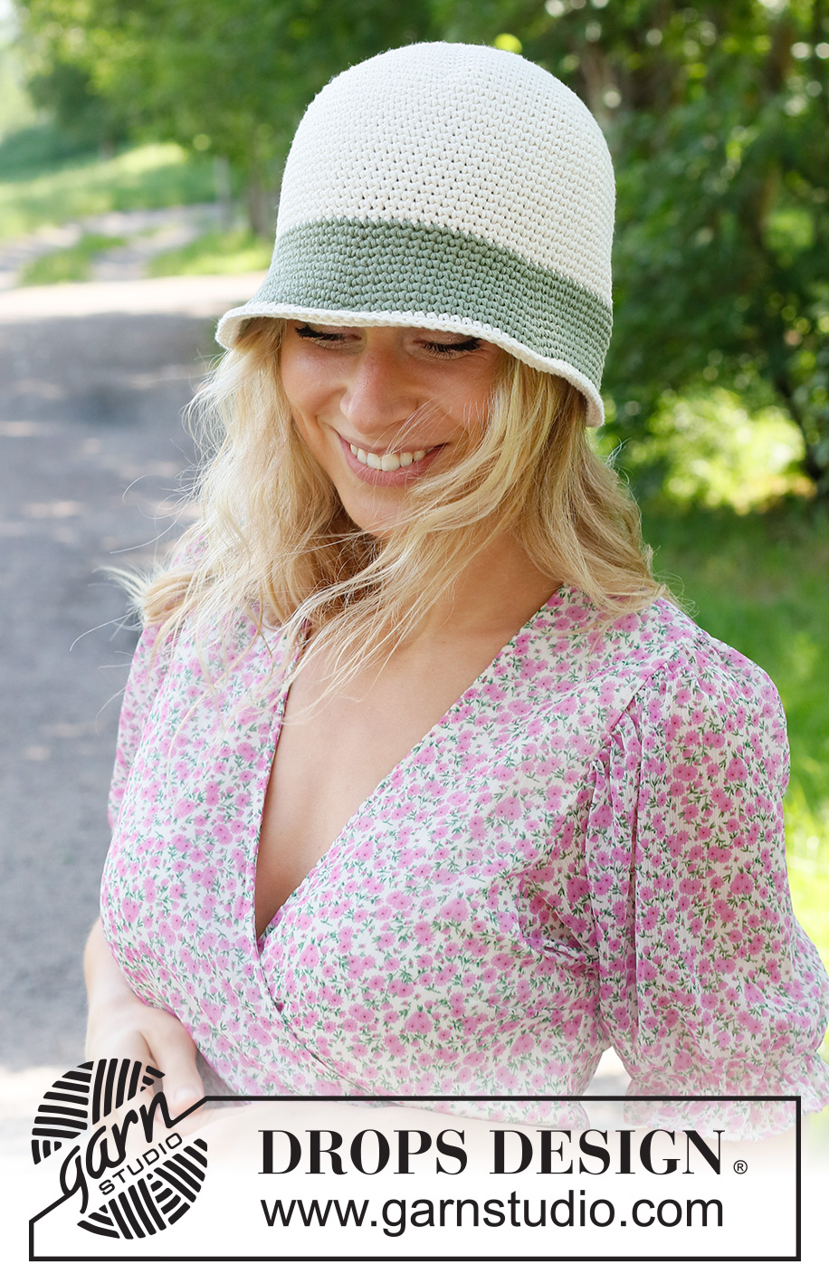 Little Paris Hat / DROPS 229-32 - Cappello lavorato all’uncinetto in DROPS Paris. Lavorato a maglie basse.