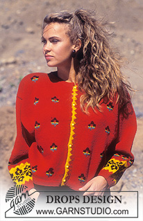 DROPS 23-19 - DROPS Jacket in with Persian pattern borders in “Alpaca” or “Safran”. Size S-L.
