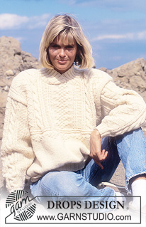 DROPS 23-4 - DROPS jumper with textured pattern, cables and collar in “Alaska”. Ladies and men’s sizes S – L.