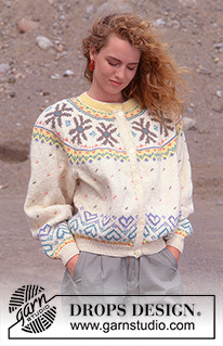 Loving Garland / DROPS 23-8 - DROPS jacket with pattern borders and raglan sleeves in “Karisma Superwash”. Size S – L.