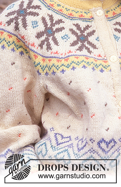 Loving Garland / DROPS 23-8 - DROPS jacket with pattern borders and raglan sleeves in “Karisma Superwash”. Size S – L.