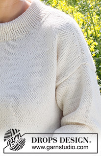 Camomile / DROPS 230-16 - Knitted jumper in DROPS Puna. The piece is worked bottom up, with double neck. Sizes S - XXXL.