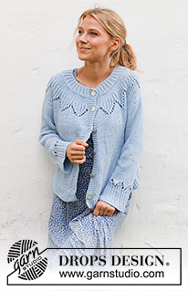 Echo Mountain Cardigan / DROPS 230-17 - Stickad kofta i DROPS Paris. Arbetet stickas uppifrån och ner med runt ok och hålmönster. Storlek S - XXXL.
