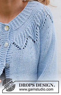 Echo Mountain Cardigan / DROPS 230-17 - Stickad kofta i DROPS Paris. Arbetet stickas uppifrån och ner med runt ok och hålmönster. Storlek S - XXXL.