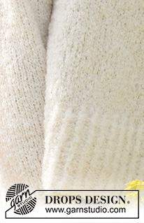 White Dandelion / DROPS 230-31 - Strikket bluse i DROPS Alpaca Bouclé og DROPS Kid-Silk. Arbejdet strikkes nedefra og op i glatstrik og slids i siderne. Størrelse S - XXXL.