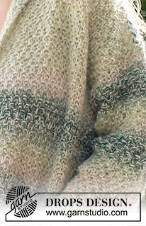 Forest Whispers / DROPS 230-45 - Stickad kofta i DROPS Delight och DROPS Brushed Alpaca Silk. Arbetet stickas nedifrån och upp med moss-stickning, sjalkrage, fickor och sprund i sidorna.
Storlek S - XXXL.
