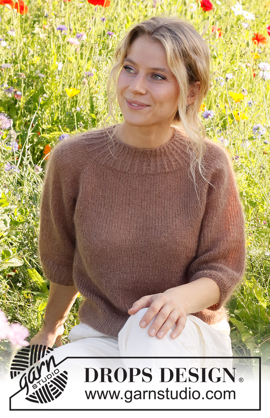 Nougat Dreams / DROPS 231-12 - Knitted jumper in 2 strands of DROPS Kid-Silk. The piece is worked top down with raglan and ¾-length sleeves. Sizes S - XXXL.