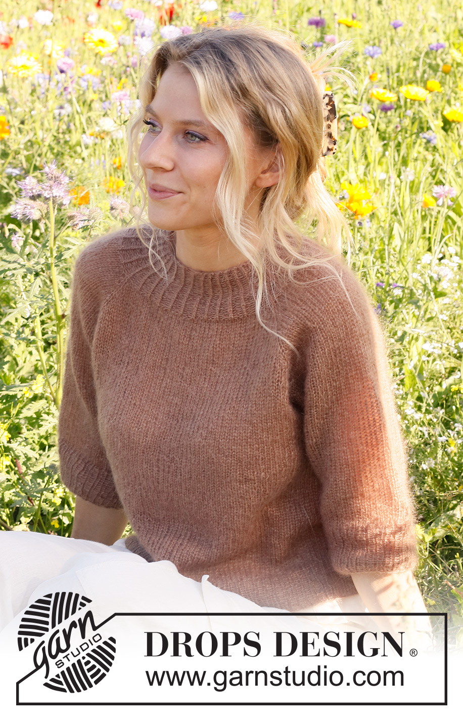 Nougat Dreams / DROPS 231-12 - Knitted jumper in 2 strands of DROPS Kid-Silk. The piece is worked top down with raglan and ¾-length sleeves. Sizes S - XXXL.