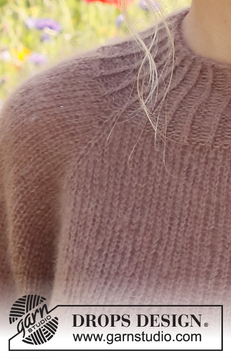 Nougat Dreams / DROPS 231-12 - Knitted jumper in 2 strands of DROPS Kid-Silk. The piece is worked top down with raglan and ¾-length sleeves. Sizes S - XXXL.