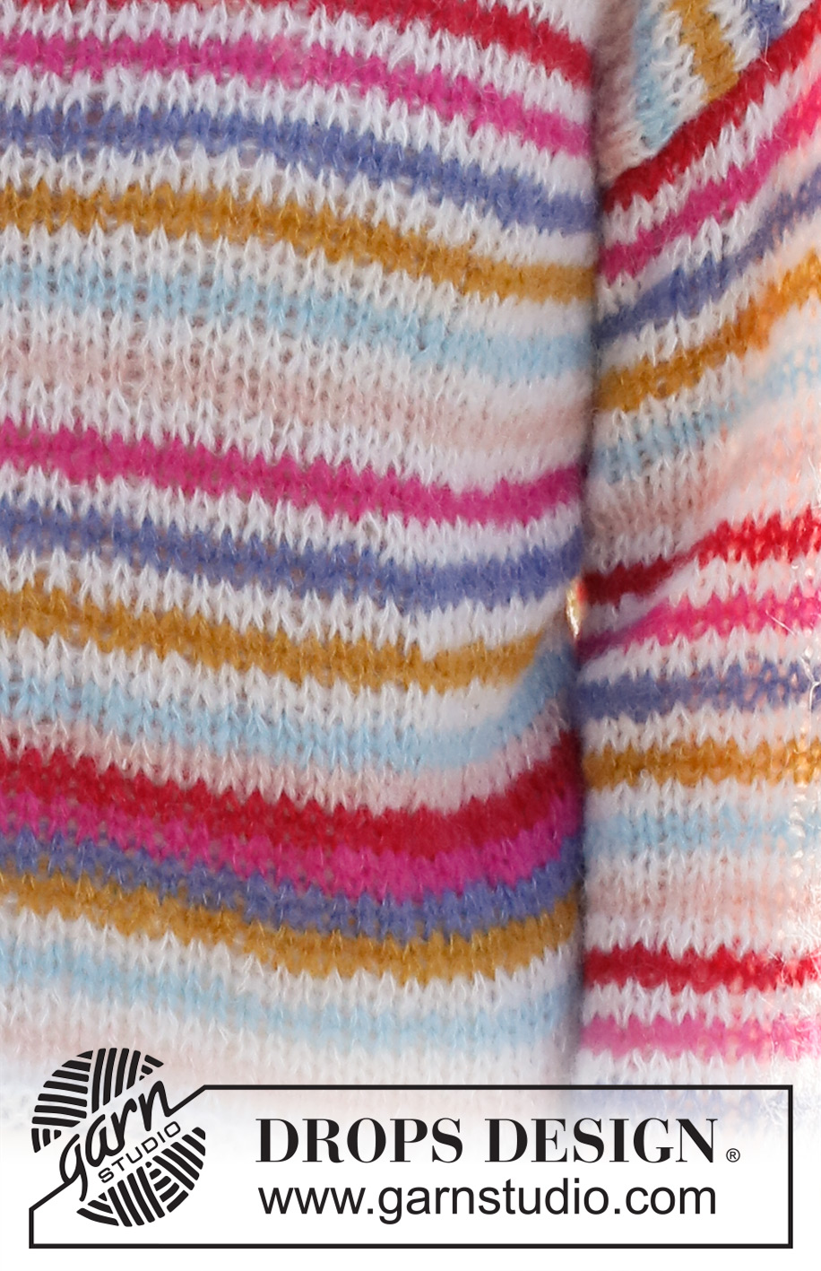 Candy Stripes / DROPS 231-2 - Stickad basic tröja i 2 trådar DROPS Brushed Alpaca Silk. Arbetet stickas nedifrån och upp i ränder. Storlek XS - XXL.