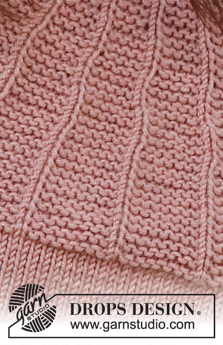 Old Pink Road / DROPS 231-23 - Strikket bluse i DROPS Merino Extra Fine. Arbejdet strikkes oppefra og ned med ¾ lange ærmer, rundt bærestykke og retstrik på bærestykket. Størrelse S-XXXL.