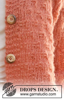 Maggie's Bricks Cardigan / DROPS 231-29 - Knitted jacket in 2 strands DROPS Brushed Alpaca Silk or 1 strand DROPS Wish. The piece is worked bottom up, with pattern and split in the sides. Sizes S - XXXL.