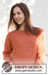Maggie's Bricks / DROPS 231-30 - Pulovr pletený zdola nahoru dvojitou přízí DROPS Brushed Alpaca Silk nebo jednoduchou přízí DROPS Wish. Velikost S - XXXL.