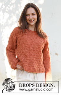 Maggie's Bricks / DROPS 231-30 - Pulovr pletený zdola nahoru dvojitou přízí DROPS Brushed Alpaca Silk nebo jednoduchou přízí DROPS Wish. Velikost S - XXXL.
