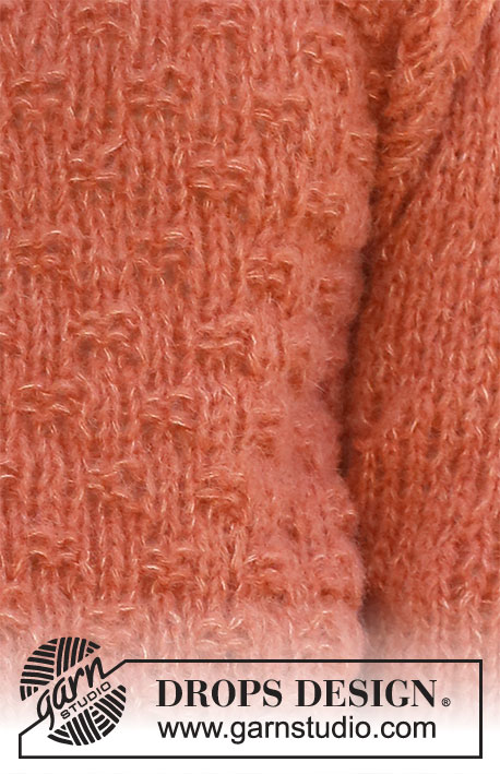 Maggie's Bricks / DROPS 231-30 - Pulovr pletený zdola nahoru dvojitou přízí DROPS Brushed Alpaca Silk nebo jednoduchou přízí DROPS Wish. Velikost S - XXXL.