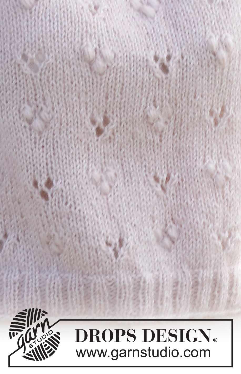 Heart Catcher / DROPS 231-4 - Knitted jumper in DROPS Flora and DROPS Kid-Silk. The piece is worked bottom up, with lace pattern and bobbles. Sizes S - XXXL.