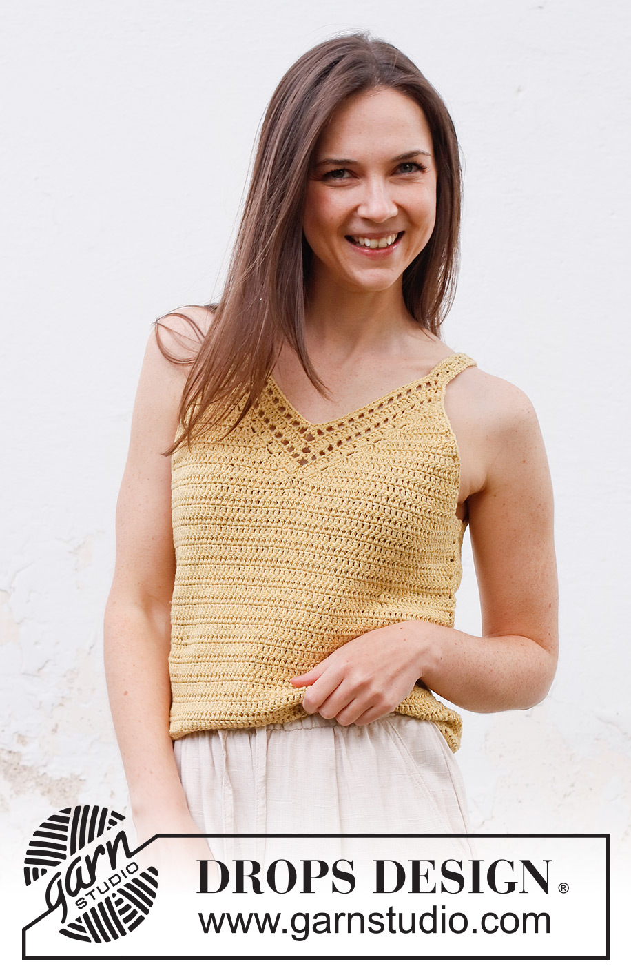 Country Cheer / DROPS 231-41 - Crocheted top in DROPS Belle. Piece is worked bottom up. Size: S - XXXL