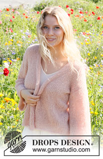 Cherished Moments / DROPS 231-6 - Stickad basic kofta i 2 trådar DROPS Brushed Alpaca Silk. Arbetet stickas nedifrån och upp i slätstickning. Storlek XS - XXL.