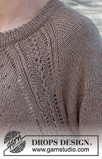 New Land Cardigan / DROPS 232-10 - Stickad kofta i DROPS Belle. Arbetet stickas uppifrån och ner med raglan, hålmönster, dubbla kanter och korta ärmar. Storlek S - XXXL.