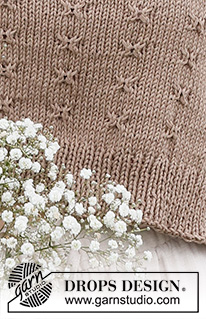 Midsummer's Day / DROPS 232-24 - Strikket top / singlet i DROPS Cotton Light. Arbejdet strikkes nedefra og op med relief mønster. Størrelse S - XXXL.