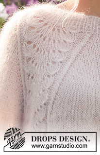 Wave Romance / DROPS 232-3 - Knitted jumper in 2 strands DROPS Kid-Silk. The piece is worked top down with raglan and wave-pattern. Sizes S - XXXL.