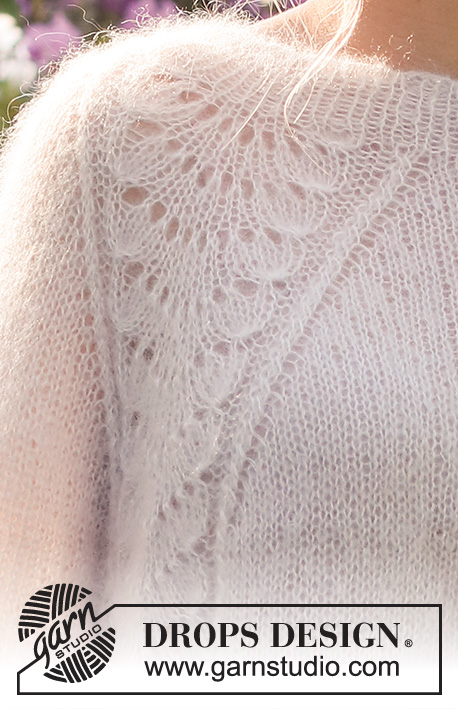 Wave Romance / DROPS 232-3 - Knitted jumper in 2 strands DROPS Kid-Silk. The piece is worked top down with raglan and wave-pattern. Sizes S - XXXL.
