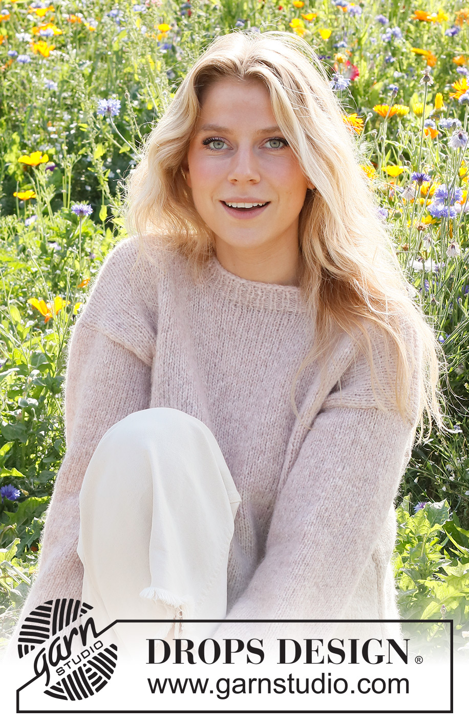 Dusky Rose / DROPS 232-34 - Strikket bluse i DROPS Air. Arbejdet strikkes nedefra og op med striber og glatstrik. Størrelse S - XXXL.