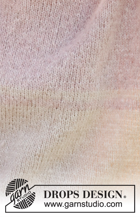 Dusky Rose / DROPS 232-34 - Strikket bluse i DROPS Air. Arbejdet strikkes nedefra og op med striber og glatstrik. Størrelse S - XXXL.