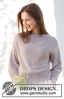Sweet History / DROPS 232-44 - Knitted sweater in DROPS Belle. Piece is knitted top down in stockinette stitch with saddle shoulders. Size: S - XXXL