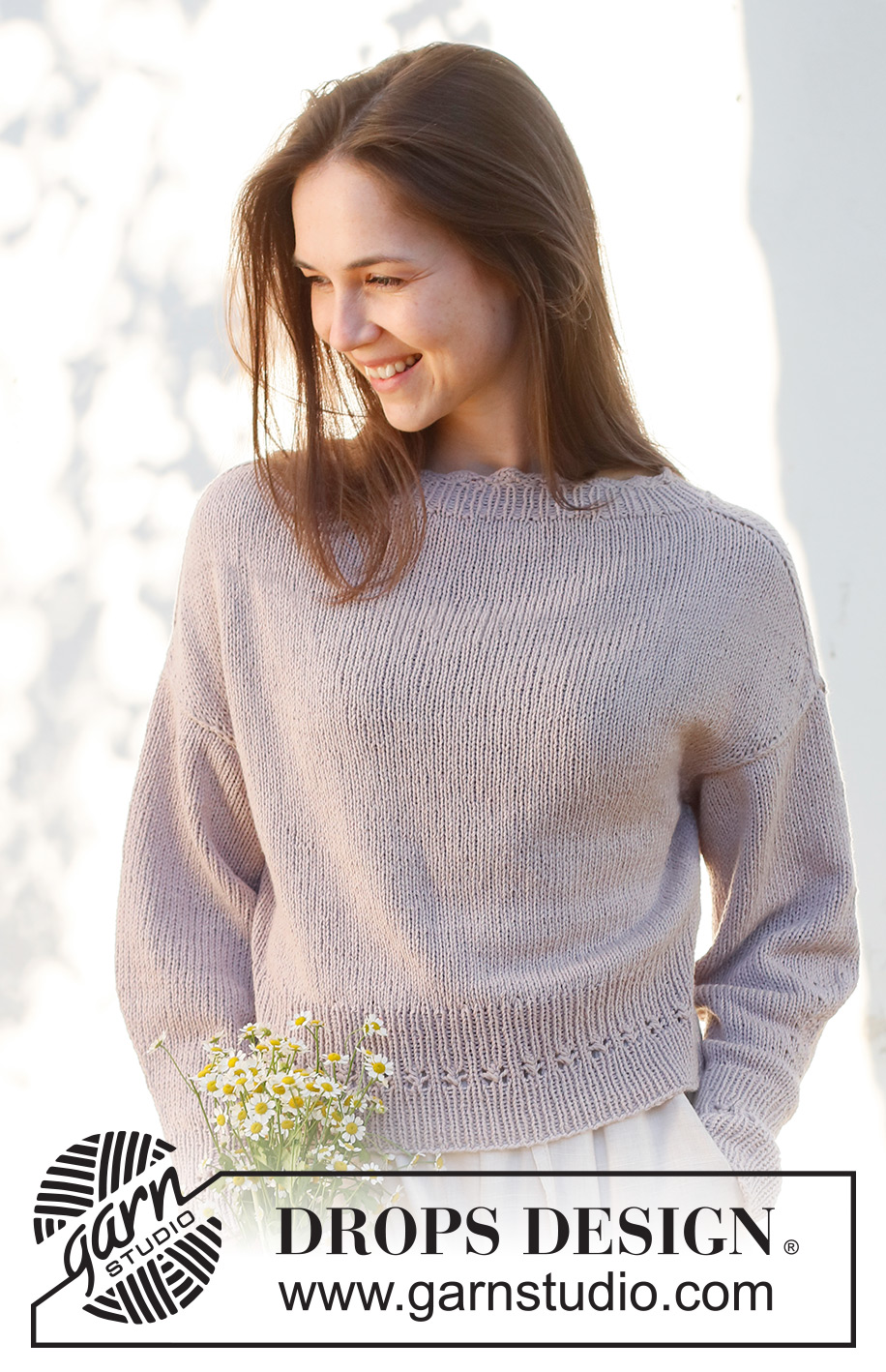Sweet History / DROPS 232-44 - Knitted sweater in DROPS Belle. Piece is knitted top down in stockinette stitch with saddle shoulders. Size: S - XXXL