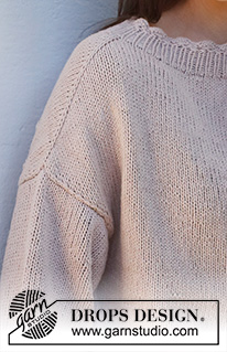 Sweet History / DROPS 232-44 - Knitted sweater in DROPS Belle. Piece is knitted top down in stockinette stitch with saddle shoulders. Size: S - XXXL