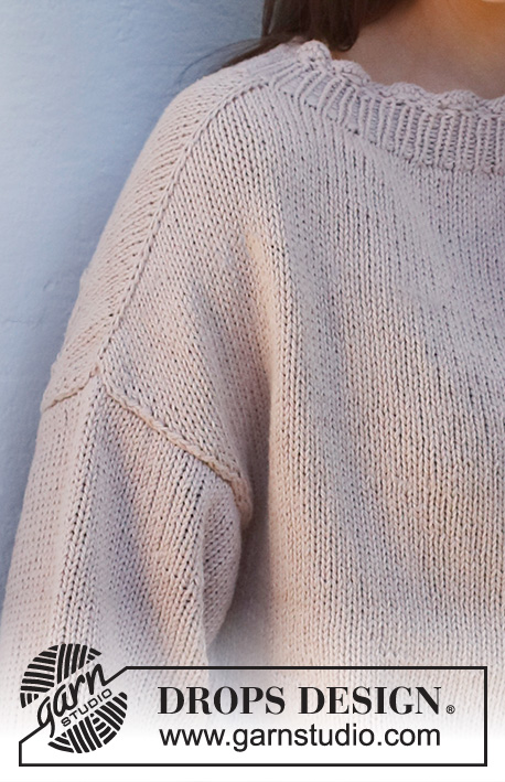 Sweet History / DROPS 232-44 - Knitted sweater in DROPS Belle. Piece is knitted top down in stockinette stitch with saddle shoulders. Size: S - XXXL