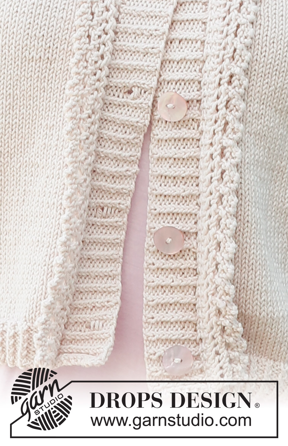 Evening Walk Cardigan / DROPS 232-48 - Strikket cardigan i DROPS Cotton Merino. Arbejdet strikkes nedenfra og op i glatstrik med korte ærmer og flæsekant. Størrelse S - XXXL.