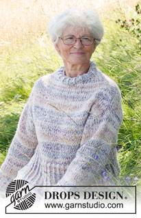 Dawn Mist / DROPS 232-50 - Knitted jumper in DROPS Fabel and DROPS Air. The piece is worked top down with increases on shoulders and stocking stitch. Sizes S - XXXL.